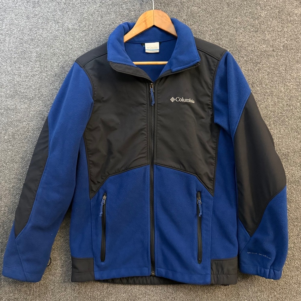 Columbia Jacket Mens Small Omni-Shield Fleece Full Zip Two Tone Blue Black